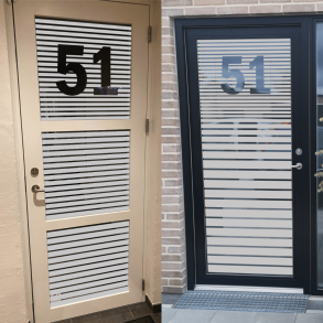 Frosted folie til d�r m/husnummer